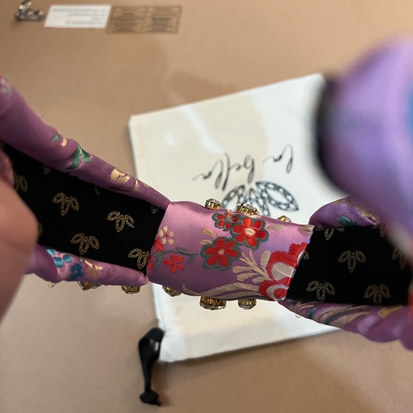 La Bella Purple Silk Embellished Headband - Picture 12 of 16